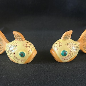 Vintage Fisch Salz und Pfefferstreuer-Signiert