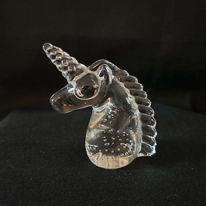 Vintage Glass Unicorn Paperweight