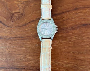Daniel David Silver Tone Pink Women’s Watch,1990’s,USA-Signed