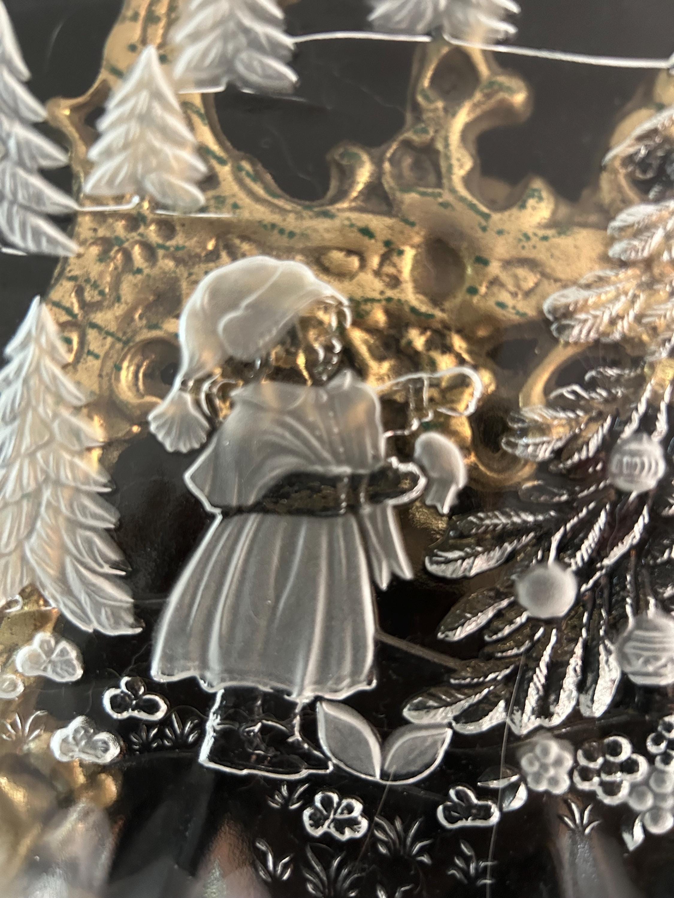 Vintage Mikasa Christmas Story Glass Bon Bon Dish,1980's,germany