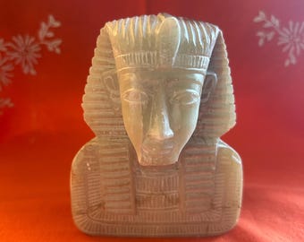 Vintage Alabaster Bust of King Tutankhamen,Made in Egypt