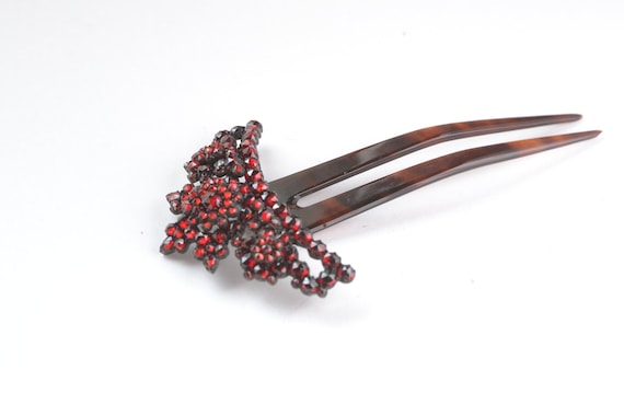 Bohemian Garnet hair comb, hair comb, garnet hair
