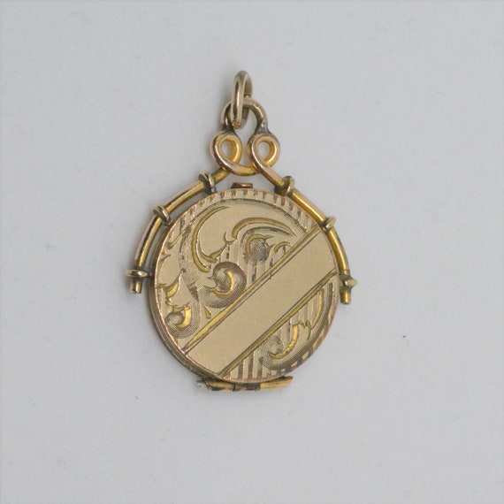 Round Antique locket, vintage gold filled locket,