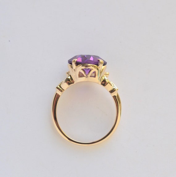 Purple spinel ring, gold ring with purple stone, … - image 5