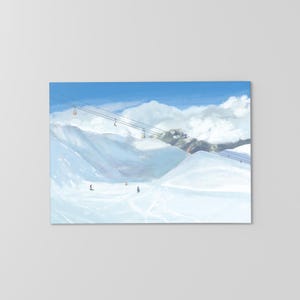 Postal digital en formato JPG: pistas de esquí nevadas en Canadá. Arte imprimible para cartas y decoración del hogar (A6, 105 x 148 mm)