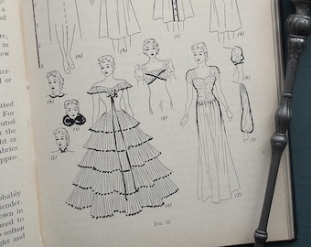 Designing and Planning Clothes vintage 1930s 1940s book Women's Institute of Domestic Arts 30s 40s fashion history costume fashion drawing