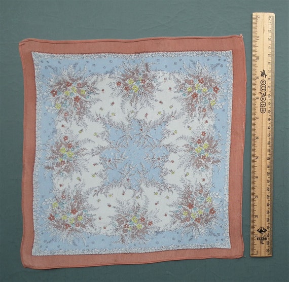 Vintage 1940s women's handkerchief hankie - flora… - image 7