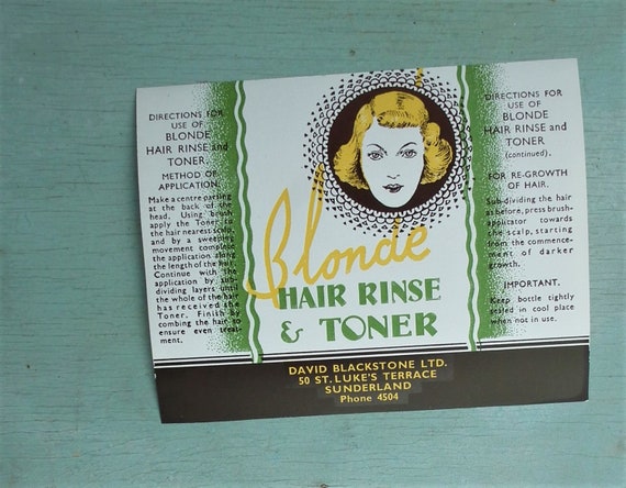 Vintage 20s 30s Bottle Label Blonde Hair Rinse Toner Etsy
