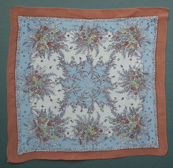 Vintage 1940s women's handkerchief hankie - flora… - image 2