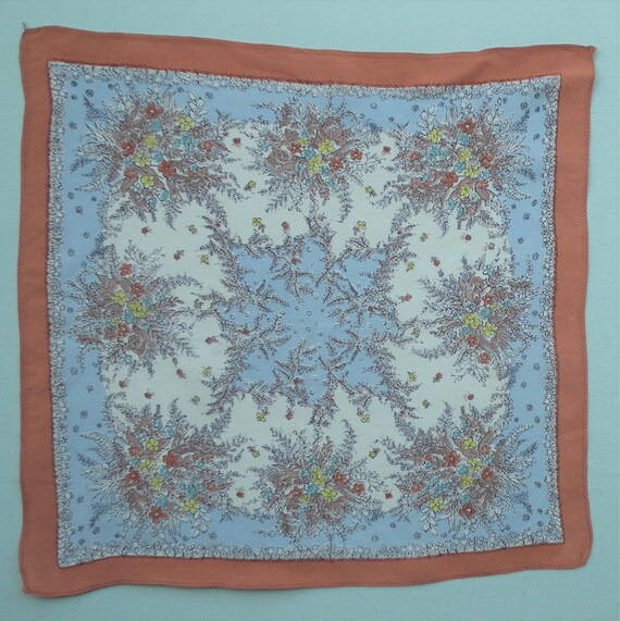 Vintage 1940s women's handkerchief hankie - flora… - image 10