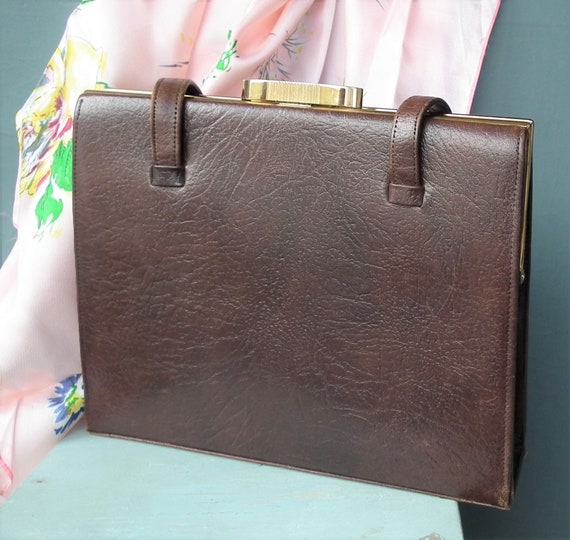 Vintage 1950s 1960s kelly style handbag bag purse… - image 2