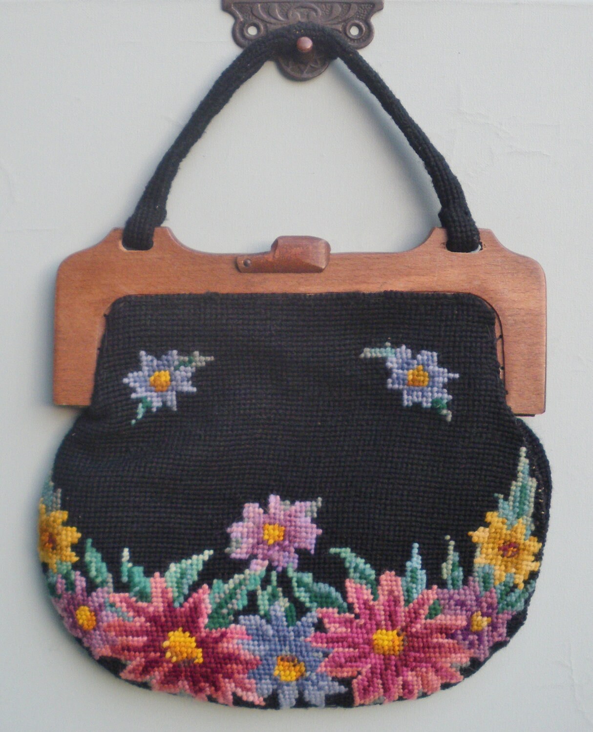 Vintage 20s 30s Needlepoint Purse Bag Handbag Handmade - Etsy