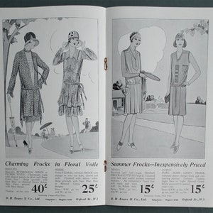 Vintage 1920s sales brochure women's clothing D. H. Evans Inexpensive Frocks for Tennis and River 20s shop catalogue women's fashions image 6