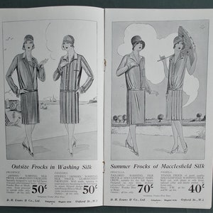 Vintage 1920s sales brochure women's clothing D. H. Evans Inexpensive Frocks for Tennis and River 20s shop catalogue women's fashions image 7