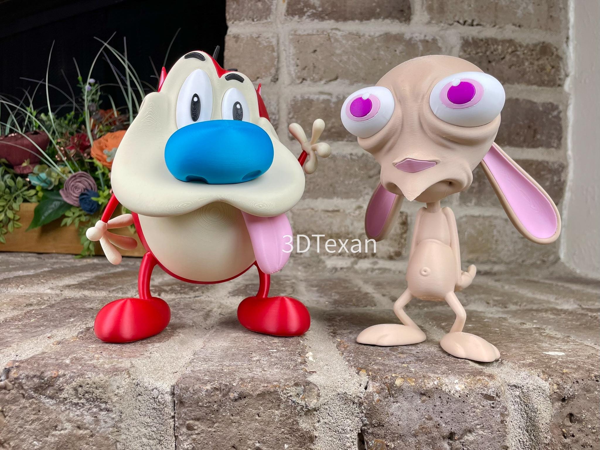 USビンテージ　レン&スティンピー フィギュア ニコロデオン アメトイ USA Ren & Stimpy Cartoon & TV Character Happy Action Figures for