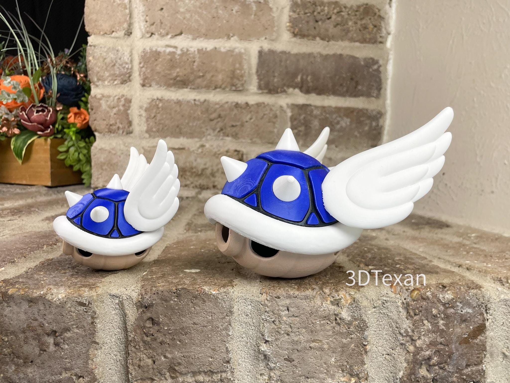 Koopa Turtle Shell Mario Kart Blue Flying Spikey Koopa Turtle Shell 3D Printed Toy ...