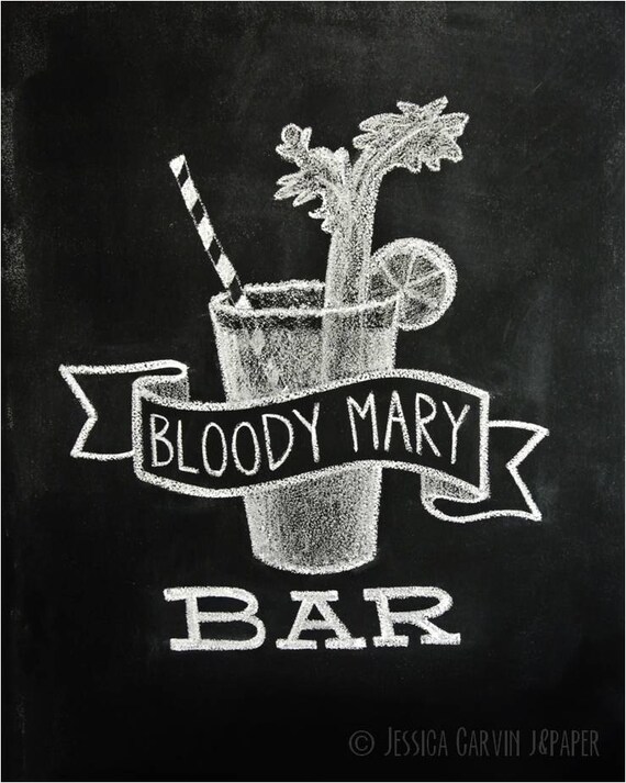 Items similar to Chalkboard Print - Digital File 8x10 - Bloody Mary Bar ...