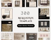 Luxury Real Estate Social Media Template Done-for-you Canva Template interior designer Pinterest template Realtor digital marketing bundle