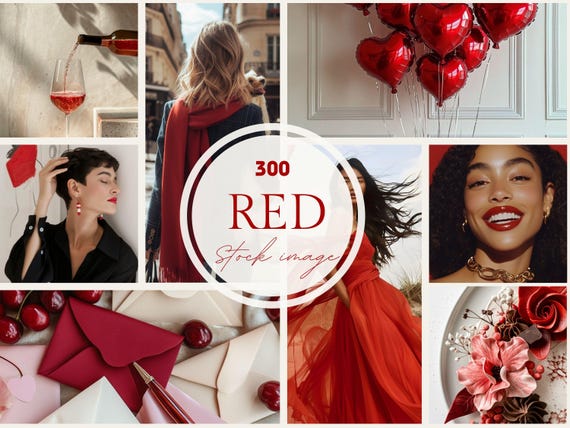 Ultimate Red Stock Photo Bundle Red aesthetic image luxury Red beauty brand asset feminine power social media branding valentine photography