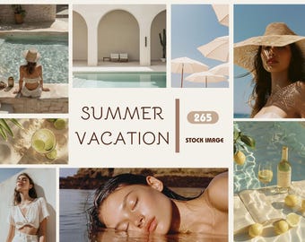 Summer Vacation Lifestyle stock photo | Beach Aesthetic Tourism image for content creator travel agency resort luxury hotel marketing bundle