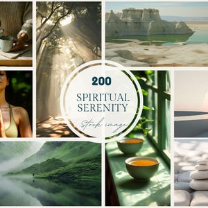 Zen Asthetic Meditation Portrait wellness business image spiritual coach content healing practice promotion kit Spiritual marketing Bundle