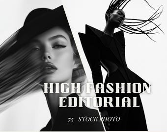 Elegant Editorial Fashion Portrait Vogue-Inspired Black & White stock image Studio portrait High End fashion Sleek Artistic Photography