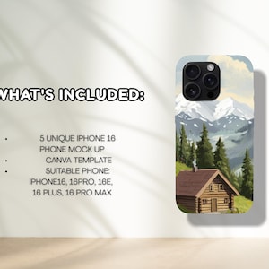 Mockup Canva per custodia per telefono serie iPhone 16 Drag & Drop/ iPhone 16 iPhone 16+ iPhone 16 PRO MAX iPhone 16 e iPhone 16 Pro mockup printify immagine 3