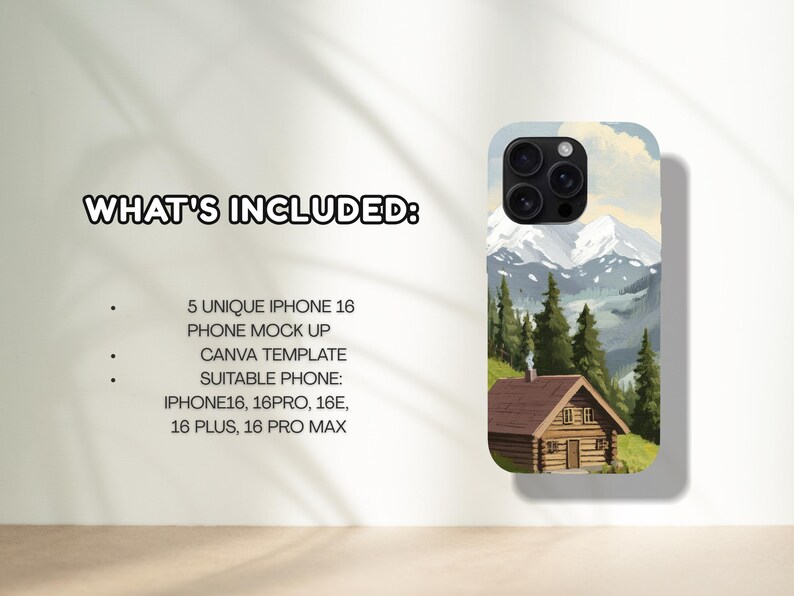 Mockup Canva per custodia per telefono serie iPhone 16 Drag & Drop/ iPhone 16 iPhone 16+ iPhone 16 PRO MAX iPhone 16 e iPhone 16 Pro mockup printify immagine 3
