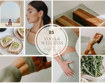 Tranquil Yoga Photo Mindful Wellness Practice marketing bundle Holistic Business Self-Care Meditation image Zen Yoga studio Social media