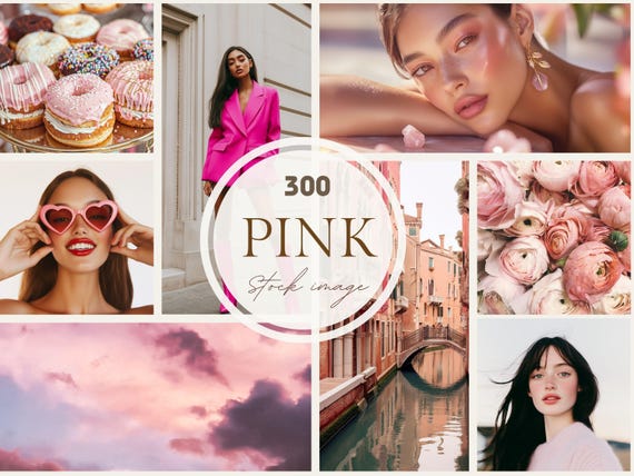 Ultimate Pink Stock Photo Bundle barbie pink aesthetic image girly pastel pink beauty brand asset pink floral feminine social media branding
