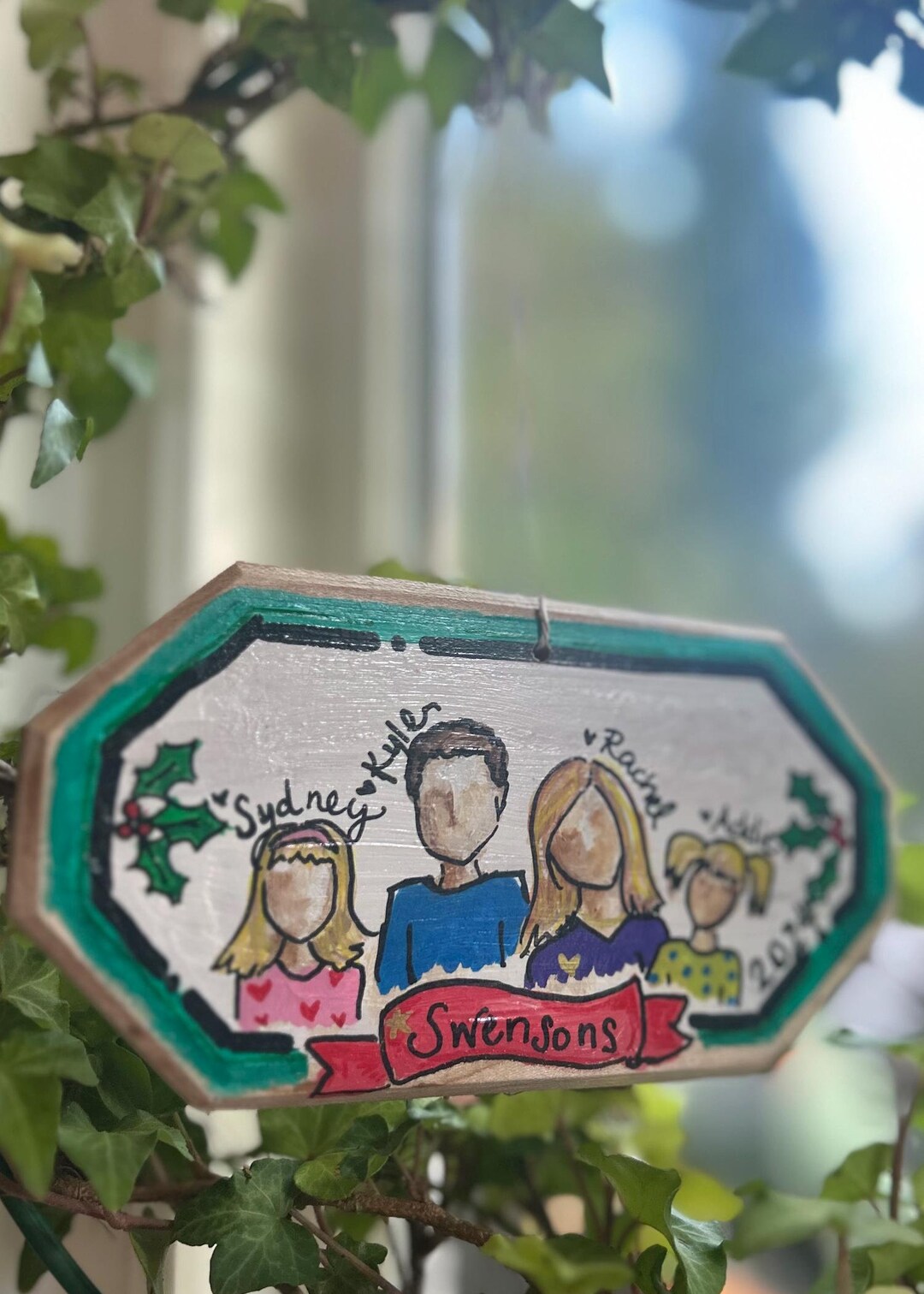 Family Ornament, Big Family, Custom Painted, Ornament of Family ...