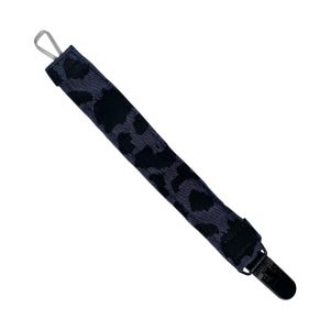 Black Leopard Pacifier Clip – Animal Print – Plastic Clip – Handmade – Neutral Baby Gift