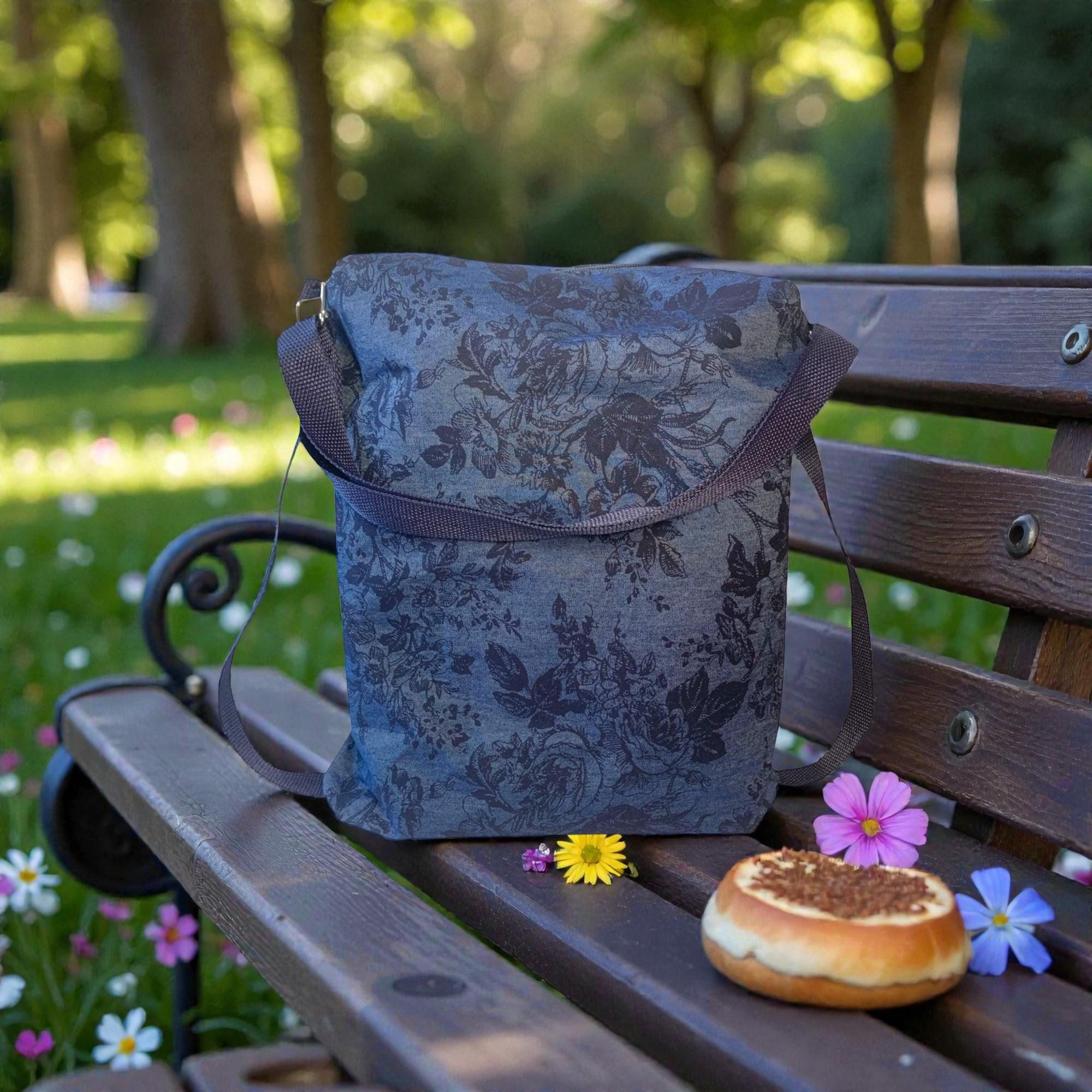 Convertible Denim Tote Backpack: Handmade Floral 2-in-1 Bag 