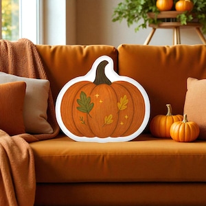 Pumpkin Shaped Pillow, Fall Throw Pillow, Autumn Home Decor, Halloween Cushion