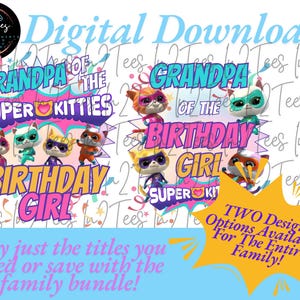 Grandpa Super Kitties PNG, Super Kitties T-Shirt Design, Super Kitties Birthday T-Shirts, Super Kitties Grandpa T-Shirt PNG