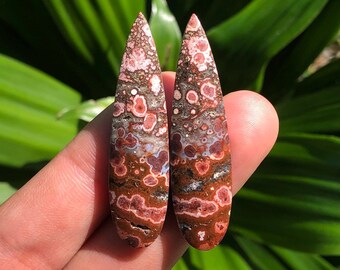 Cabochões de Jasper do Rio Vermelho: Par de Drusas Cortantes, Lapidados à Mão
