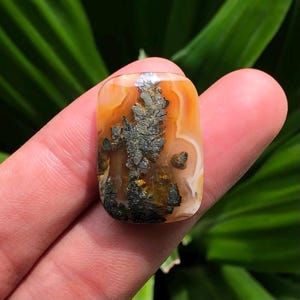 einzigartiges Markasit Cabochon | Natürliche Erdtöne mit Pyrit für Wire Wrap Schmuck