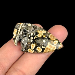 River Jasper Druzy Cabochon: Artisan Pendant Stone (40x22x7 mm)