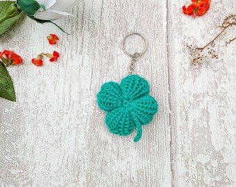 Four Leaf Clover Keychain, Lucky Charm, Luck, Gift for Her/Him, Bag Charm