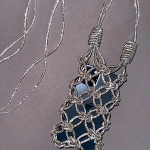 Macrame designer Sparkling iPhone bag for women. Handmade rhinestones mini case. Small shimmer handbag . Unique gift for her