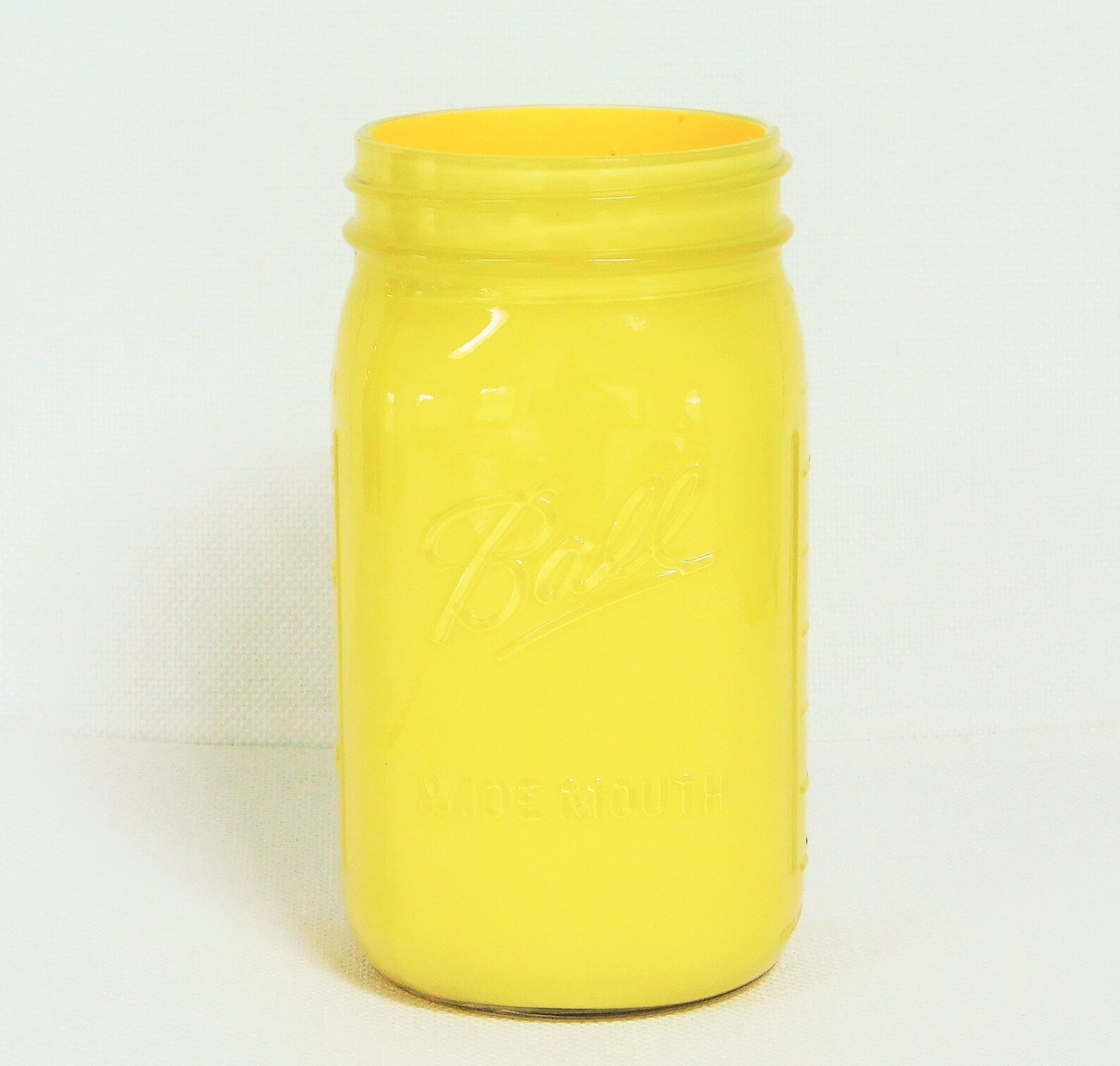 Light Yellow High Gloss Mason Jar Reverse Painted Quart Size Etsy