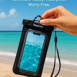 Custodia galleggiante impermeabile per telefono MagNest™ | Custodia universale per spiaggia, nuoto, kayak e viaggi