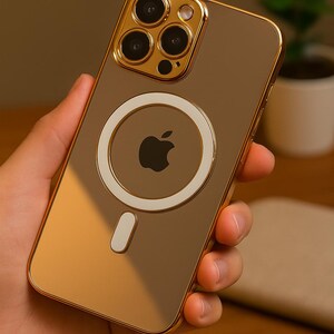 MagNest™ Luxury MagSafe iPhone Case | Gold-Plated Shockproof Silicone Cover – iPhone 11 to 16 Pro Max