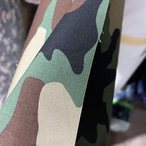 Woodland camo 100% cotton ripstop fabric 63" military reactive print bty