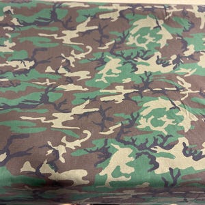 Woodland nyco ripstop camouflage fabric military bdu 65"