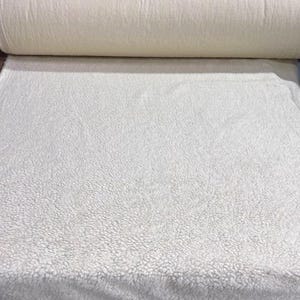 Cream natural sherpa fleece fabric faux sheepskin lining 60" wide by the yard
