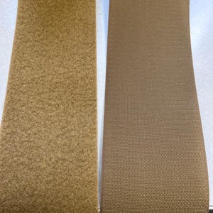 3” mil-spec coyote 498 hook and loop - sew-on type - 1 yard