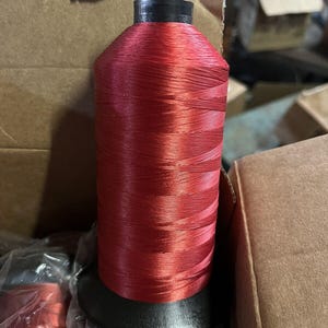 Brick red nylon thread 16 oz t70 cone made in usa by fil-tech premo uvr 12579