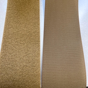 3” mil-spec coyote 498 hook and loop - sew-on type - 1 yard