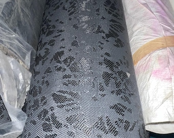 Black textilene floral mesh outdoor seating replacement fabric